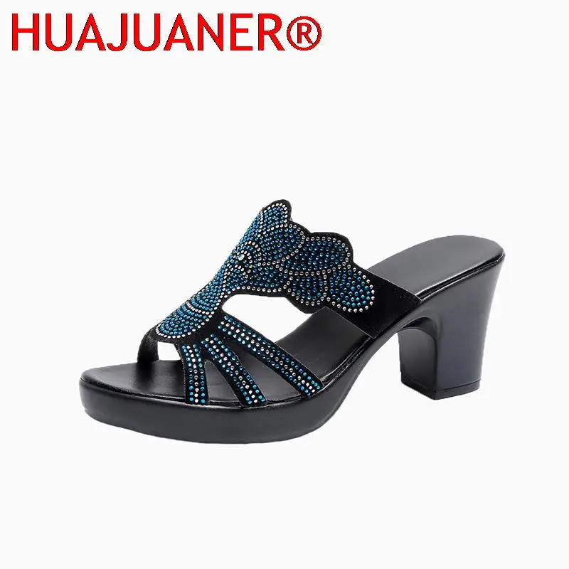 Women's Open Toe Slippers Rhinestone Crystals Decor Platform 2022 Summer New Popular Fashion Comfy Thick Heel Faddish Slippers
Women's Open Toe Slippers Rhinestone Crystals Decor Platform 2022 Summer New Popular Fashion Comfy Thick Heel Faddish Slippers