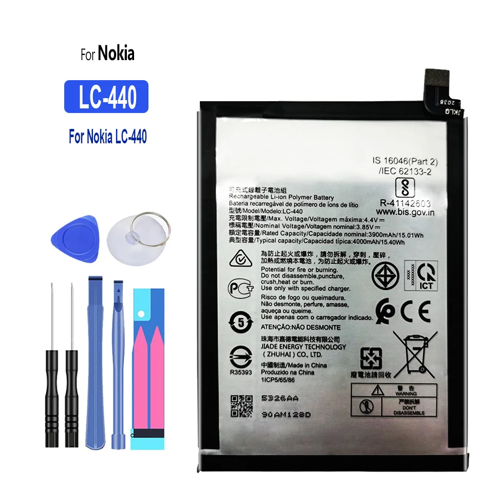

3900mAh LC-440 Battery for Nokia 5.3 TA-1234 TA-1223 TA-1227 TA-1229 High Quality Batterij