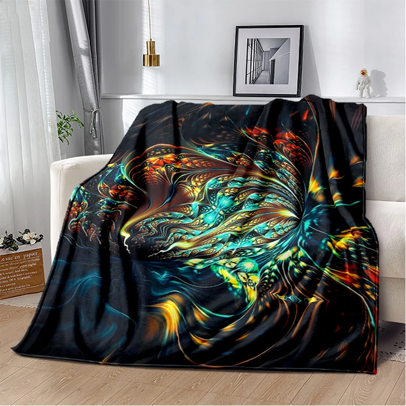 

Colorful Magical Fantasy Abstract Art Printed Modern Blanket Flannel Soft Sofa Bed Throwing Blankets Gedruckt Bettdecke Geschenk