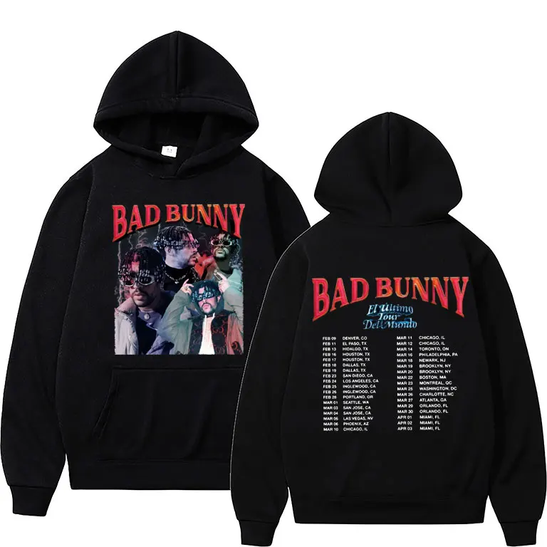 Толстовка с капюшоном Bad Bunny El Ulitimo Tour Del Mundo Tour для мужчин и женщин, хлопковые толстовки в стиле хип-хоп, Мужская модная свободная уличная одеж...
Толстовка с капюшоном Bad Bunny El Ulitimo Tour Del Mundo Tour для мужчин и женщин, хлопковые толстовки в стиле хип-хоп, Мужская модная свободная уличная одеж...