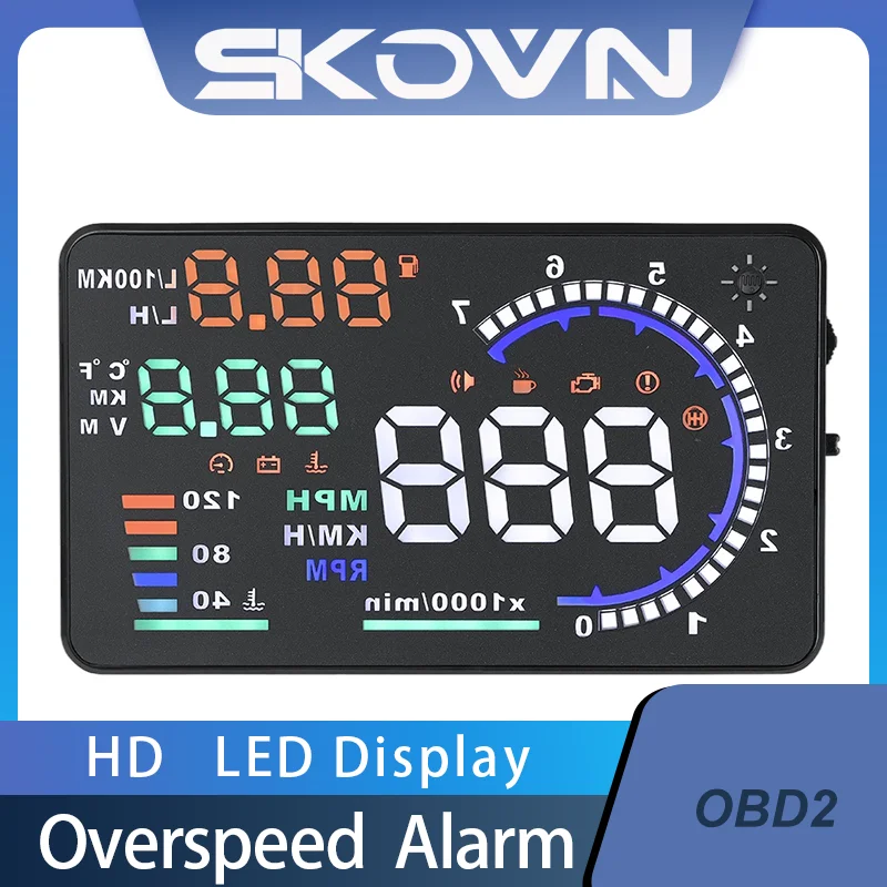 

Head Up Display SKWA8 Obd2 GPS HUD Digital Odometer Alarm Car Speedometer On-board Computer Led Auto Display Screen Projectors
