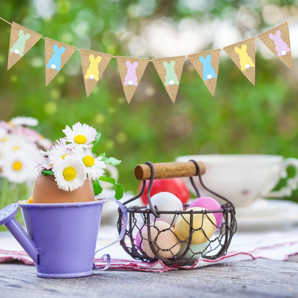 3 Meters Easter Burlap Pennant Flags Banners Rabbit Banners Garland for Easter Party Decorations
3 Meters Easter Burlap Pennant Flags Banners Rabbit Banners Garland for Easter Party Decorations