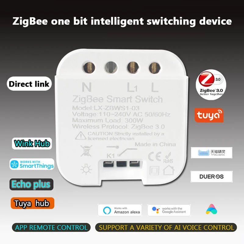 Умный переключатель Tuya ZigBee 3,0, релейный модуль, 1 клавиша дистанционного управления, работает с Alexa Google Home
Умный переключатель Tuya ZigBee 3,0, релейный модуль, 1 клавиша дистанционного управления, работает с Alexa Google Home