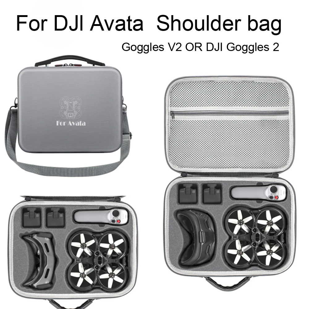 

Сумка на плечо для DJI Avata ПУ Чехол для переноски, летные очки DJI FPV V2/Goggles 2, сумка для хранения аксессуаров, Портативная сумка для дрона