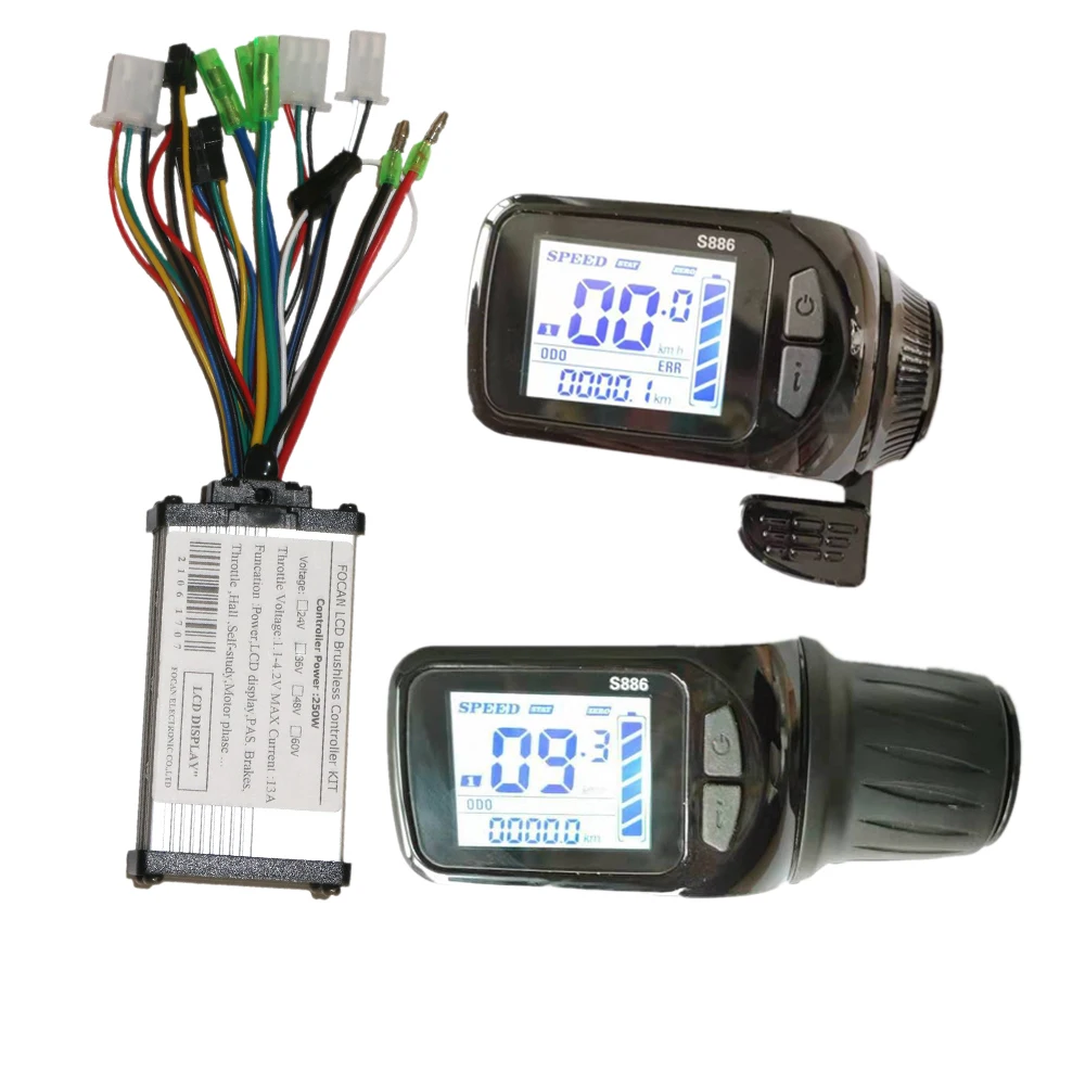 E-Bike DC Brushless Motor Controller LCD Display Panel Thumb Throttle Electric Bicycle Scooter Kit
E-Bike DC Brushless Motor Controller LCD Display Panel Thumb Throttle Electric Bicycle Scooter Kit