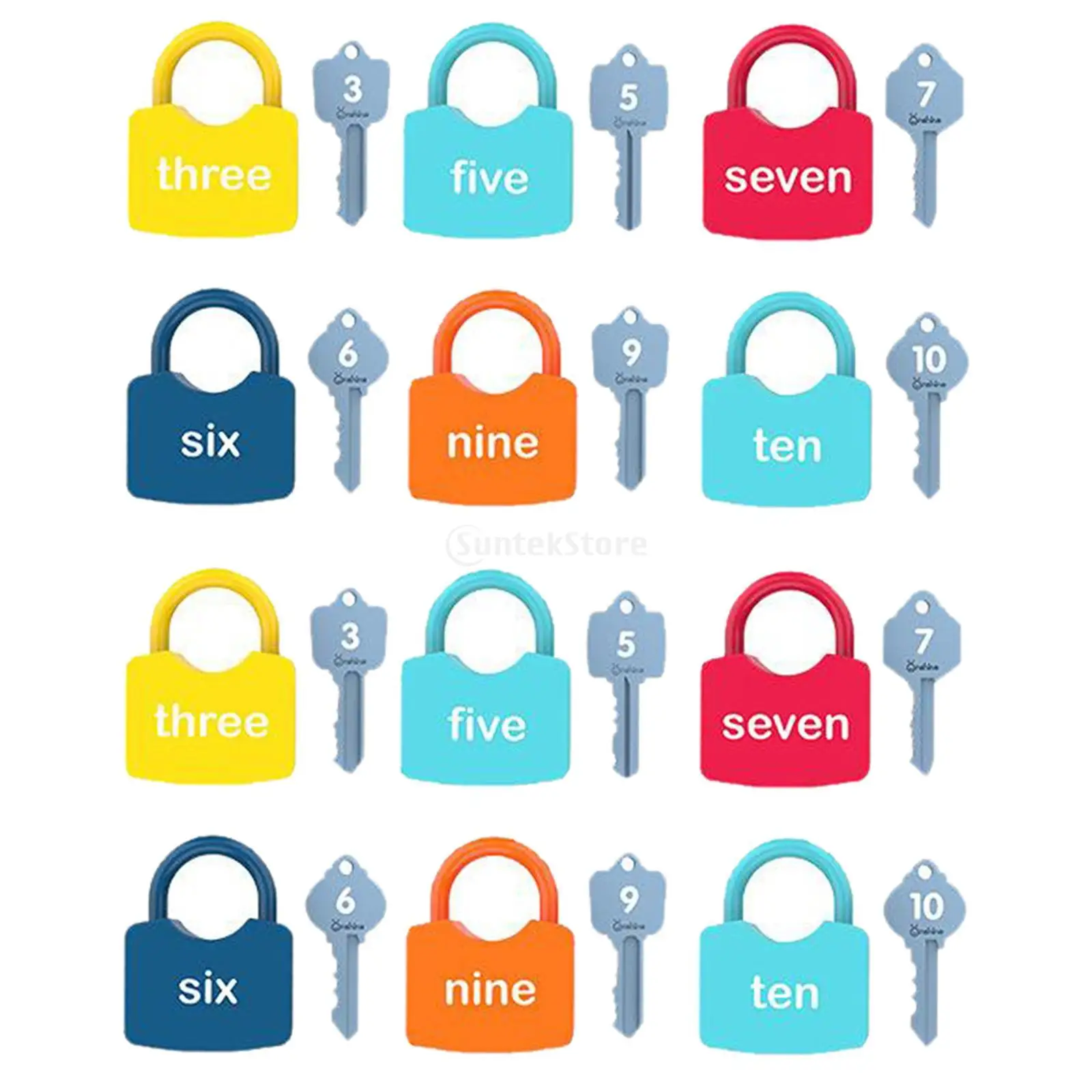 

Preschool Baby Toddlers Colorful Keys and Locks Set Padlock Keys children montessori Training Unlocking Toys