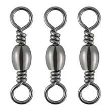 50pcs Fishing Swivel Ball Bearing Stainless Steel Rolling Swivel Solid Ring Lure Connector Saltwater Freshwater Bass Trout