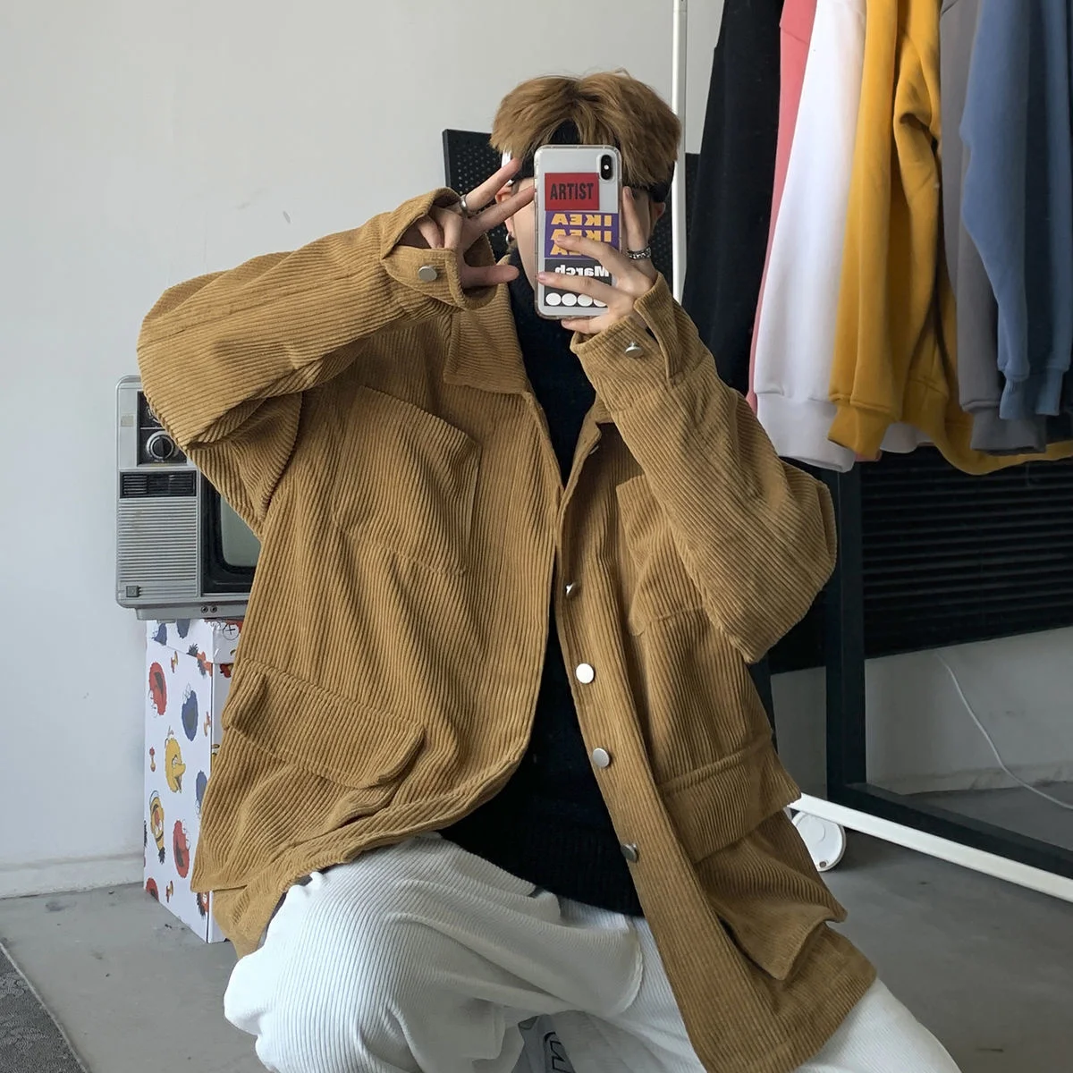 Privathinker Men's Corduroy Jacket Multi Pocket Loose Shirt Fashion Couple Clothing Solid Color Overalls Casual Vintage Coats
Privathinker Men's Corduroy Jacket Multi Pocket Loose Shirt Fashion Couple Clothing Solid Color Overalls Casual Vintage Coats