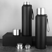 Large Capacity Stainless Steel Thermos Portable Vacuum Flask Insulated Tumbler with Rope Thermo Bottle 500/750/1000/1500ml