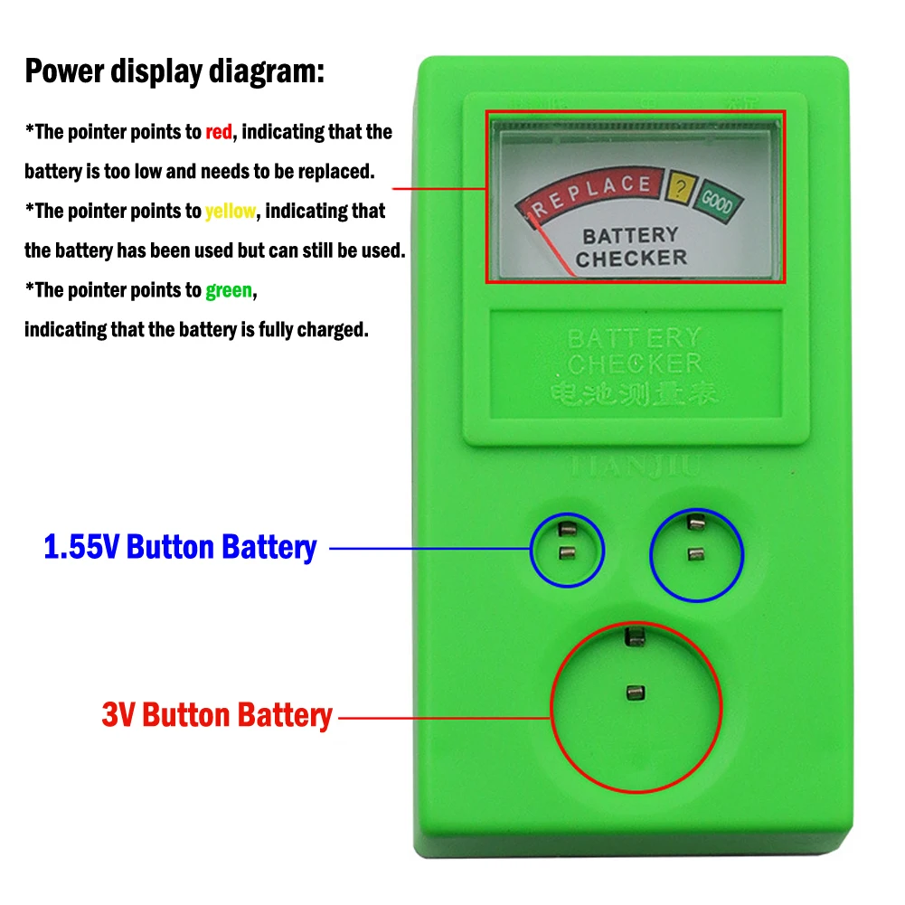 100*54*27mm Tester Plastic Button Battery Power Tester Power Tool For Checking Button Battery Power Instrument Tools
100*54*27mm Tester Plastic Button Battery Power Tester Power Tool For Checking Button Battery Power Instrument Tools