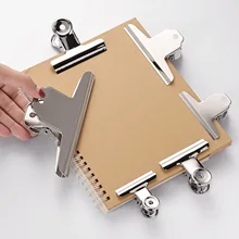 16cm Large Size Binder Clip Metal Silver Paper Organizer Clip Stainless Steel Paper Clips File Clamps Holder