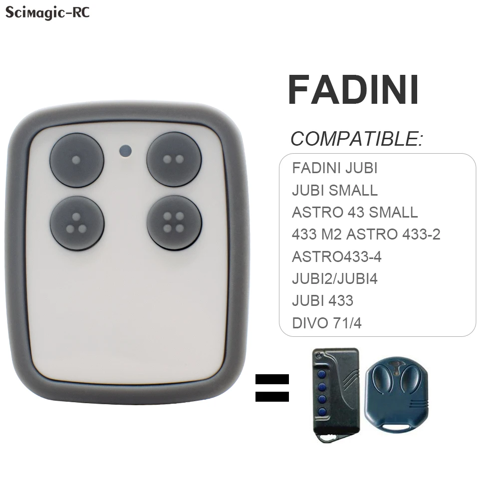 FADINI JUBI / ASTRO-43 SMALL, JUBI 433, DIVO 71/4 пульт дистанционного управления дубликатор контроллер замена гаражной двери команда 433MHz
FADINI JUBI / ASTRO-43 SMALL, JUBI 433, DIVO 71/4 пульт дистанционного управления дубликатор контроллер замена гаражной двери команда 433MHz