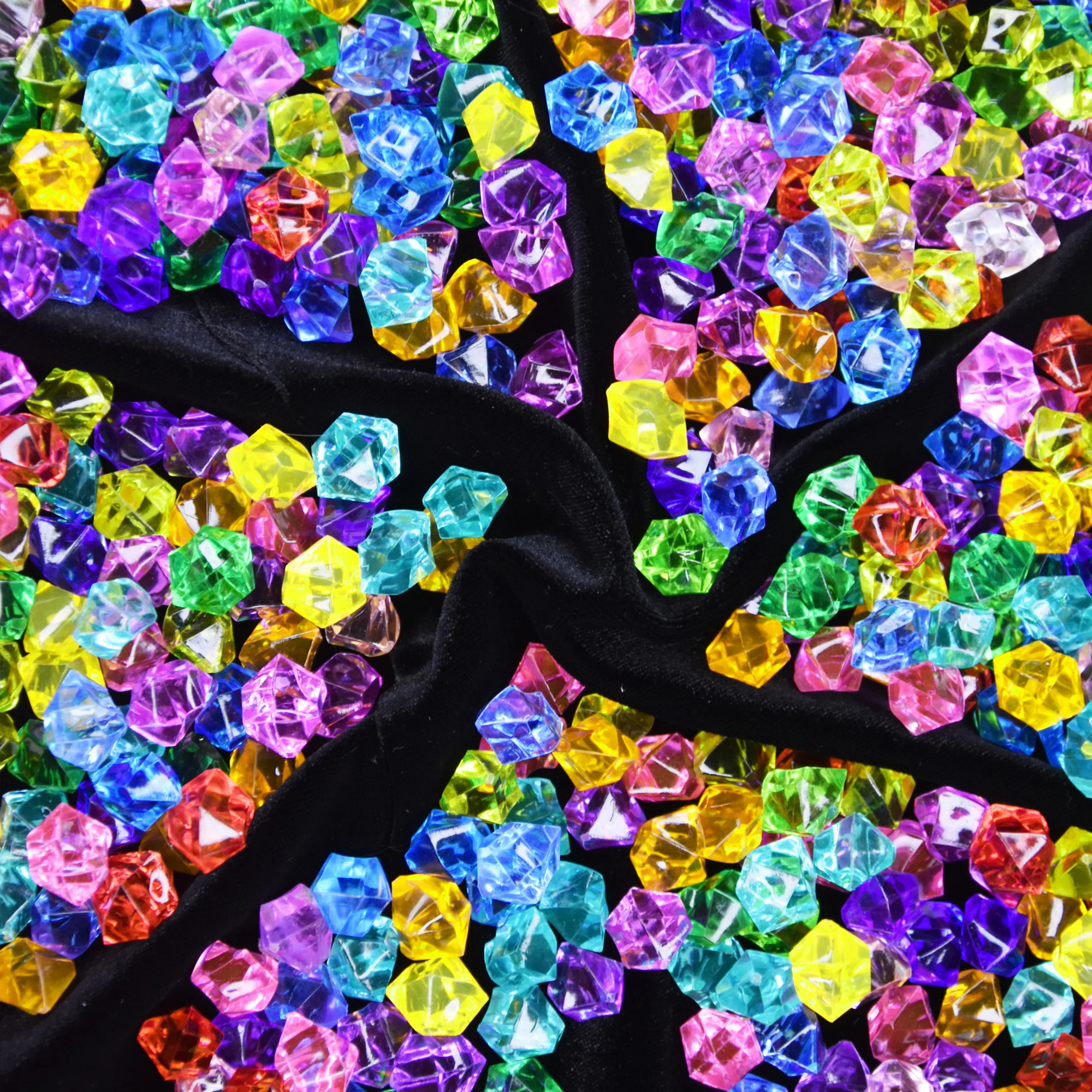 

100pcs Colorful Acrylic Plastic Transparent Stone Crystal Rocks Vase Filler Artificial Color Fish Tank Home Wedding Decorations