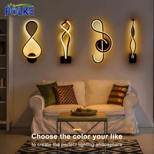 Creative LED Musical Note Design Wall-Mounted Lamp Modern LED Musical Note Bedside Decor Stairs Indoor Art Lamp Light Lustre