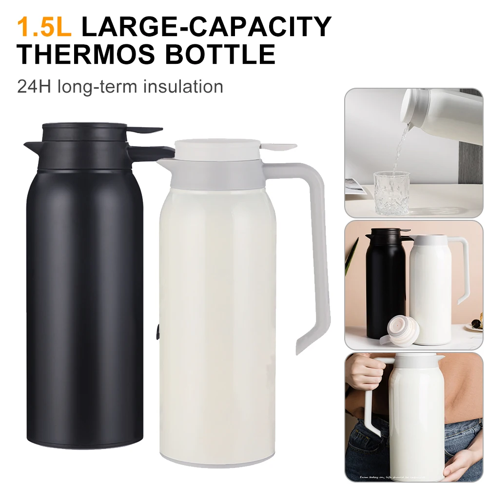 1.5L Stainless Steel Large Capacity Thermal Insulation Pot Warmer Bottle Home Kitchen Drinkware Coffee Latte Cappuccino Mocha
1.5L Stainless Steel Large Capacity Thermal Insulation Pot Warmer Bottle Home Kitchen Drinkware Coffee Latte Cappuccino Mocha