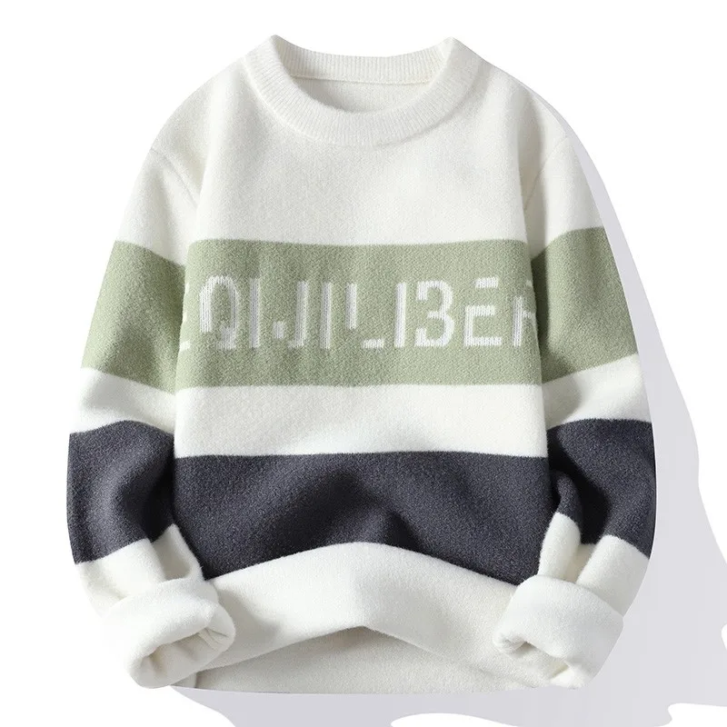 Свитер мужской вязаный в полоску, модный дизайнерский пуловер с надписью, повседневная верхняя одежда, осень-зима
Свитер мужской вязаный в полоску, модный дизайнерский пуловер с надписью, повседневная верхняя одежда, осень-зима