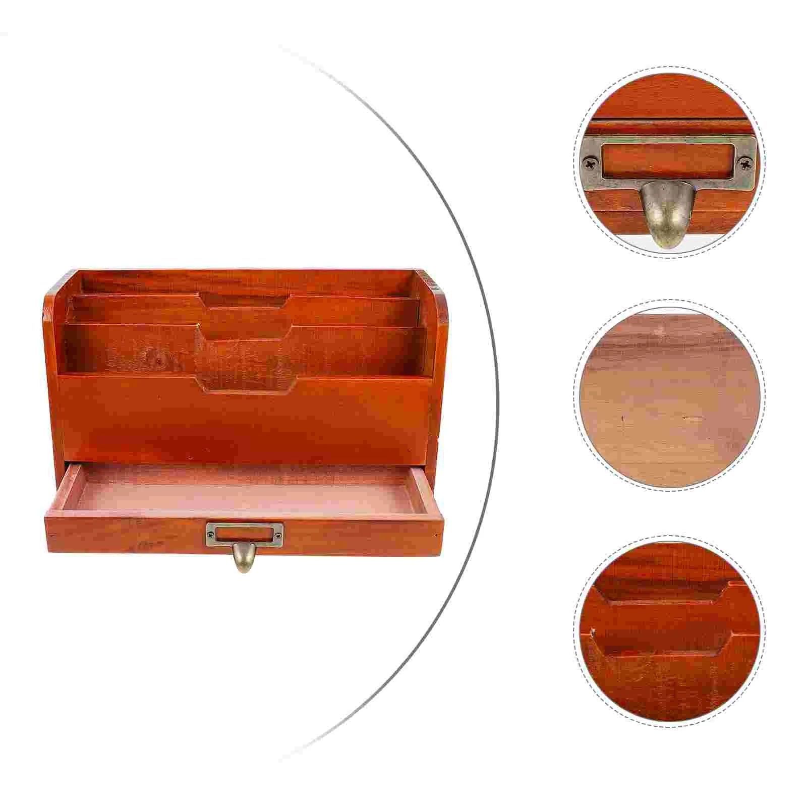 

Desktop Storage Box Convenient Container Sundries Drawer Holding Holder Organizer Case Wooden