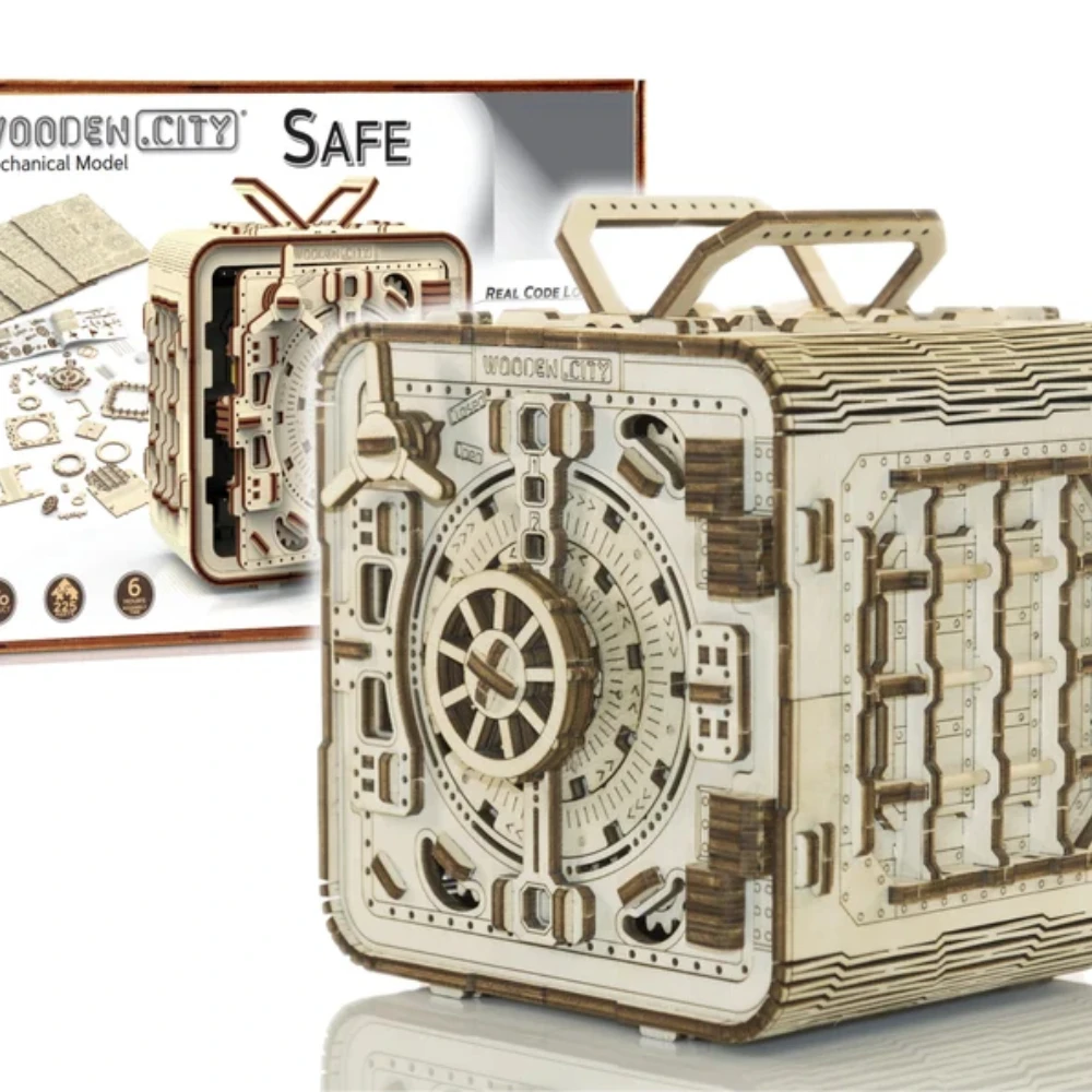 Wooden Puzzle 3D Safe Puzzle Box Model Kits Build Secret Vintage Storage Box With Lock Craft Box Wooden City for Adult Gifts
Wooden Puzzle 3D Safe Puzzle Box Model Kits Build Secret Vintage Storage Box With Lock Craft Box Wooden City for Adult Gifts