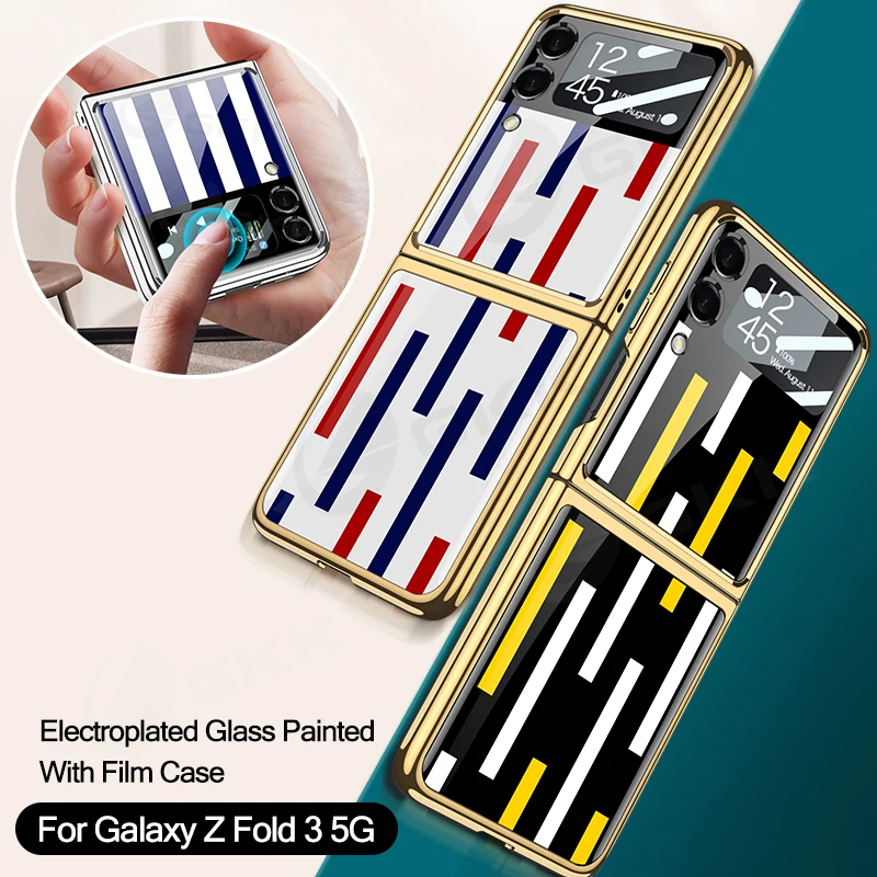 GKK Оригинальный чехол из закаленного стекла для Samsung Galaxy Z Flip 3 5G, чехол с роскошным покрытием и защитой краев для Samsung Z Flip 3, чехол 
GKK Оригинальный чехол из закаленного стекла для Samsung Galaxy Z Flip 3 5G, чехол с роскошным покрытием и защитой краев для Samsung Z Flip 3, чехол