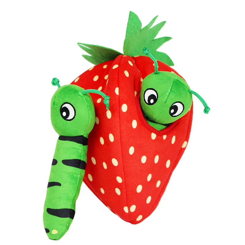 

Strawberry Squeaky Plush Dog Toy Interactive Hide Seek Activity Stuffed Animal Plush Sloth Dog Toy Pet Snuffle Toys Supplies