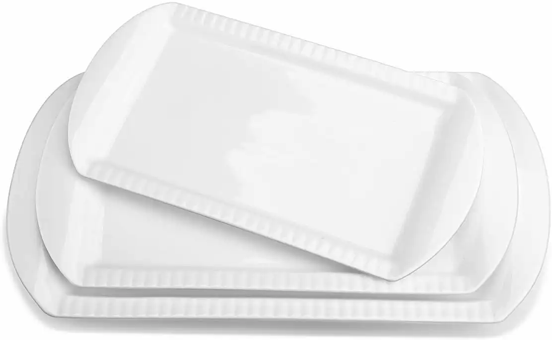 Large Serving Platter, 16"/14"/12" Turkey Platter Set of 3, Platters for Serving Food, White Serving Trays Oven Safe, Porcelain
Large Serving Platter, 16"/14"/12" Turkey Platter Set of 3, Platters for Serving Food, White Serving Trays Oven Safe, Porcelain