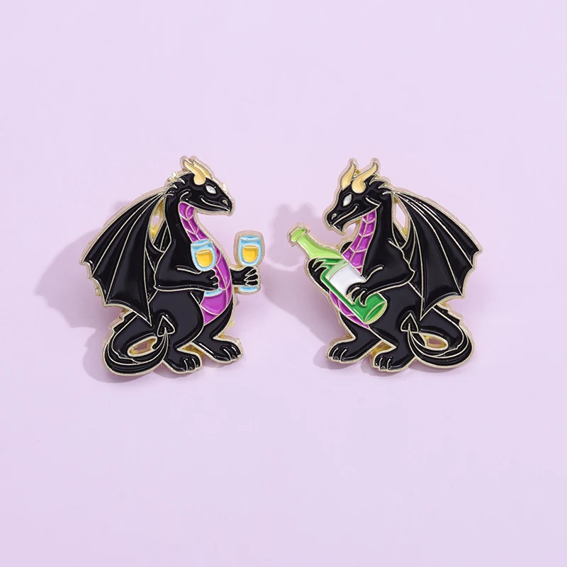 Wine Dragon Pins Punk Gothic Brooches Lapel Badge Hat Backpack Clothes Jewelry Metal Pins Cartoon Animal Pins for Friends Kids
Wine Dragon Pins Punk Gothic Brooches Lapel Badge Hat Backpack Clothes Jewelry Metal Pins Cartoon Animal Pins for Friends Kids