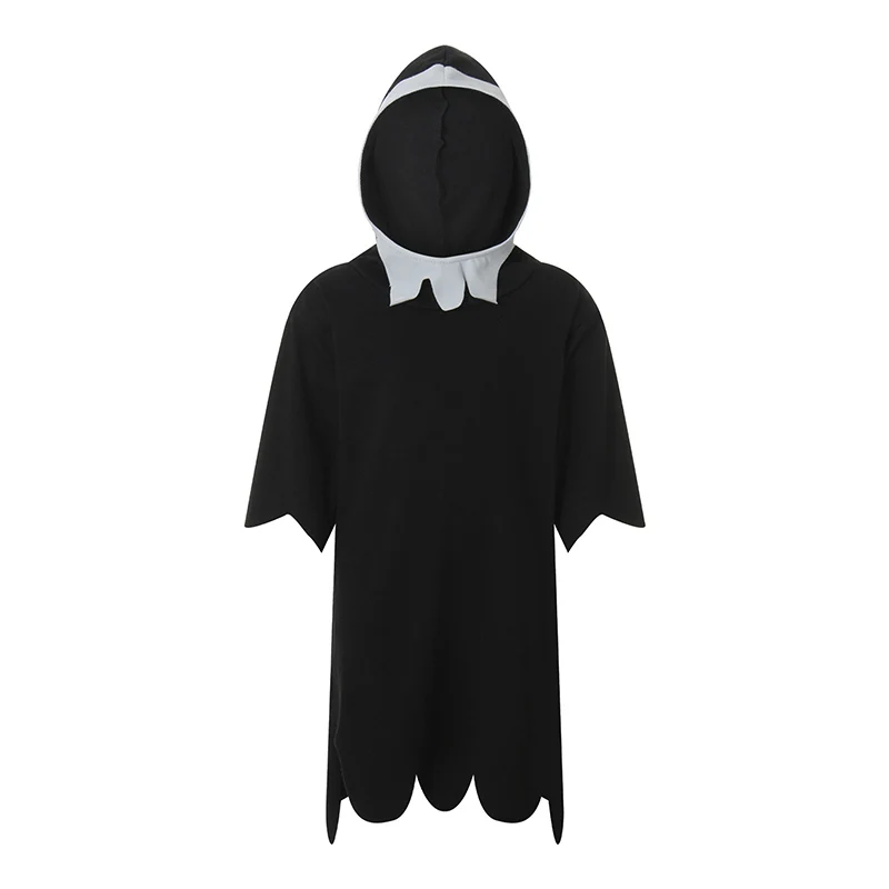 

BeQeuewll Toddler Kid Halloween Costume Faceless Man Ghost Contrast Color Long Sleeve Hood Cosplay Cape Clothes For Halloween