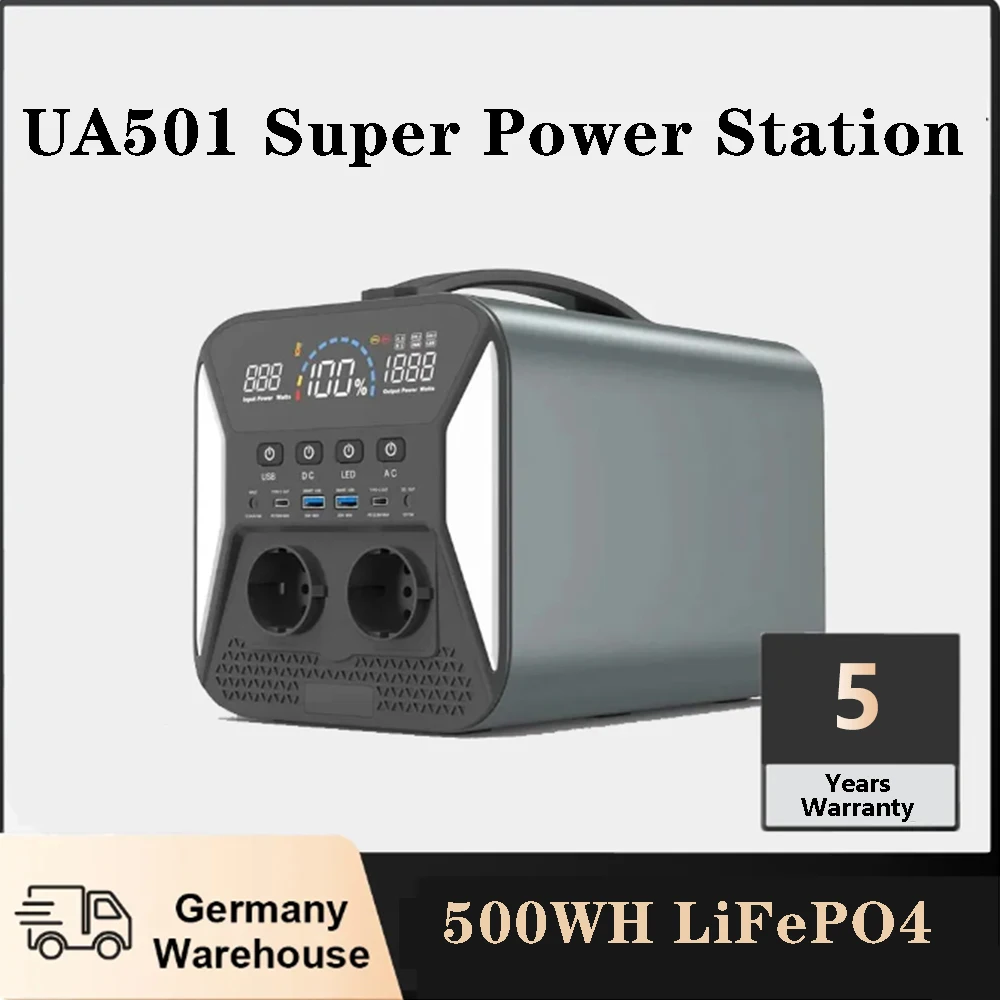500Wh 1000W Portable Power Station Solar Generator Pure Sine Wave Power Outage Emergency
500Wh 1000W Portable Power Station Solar Generator Pure Sine Wave Power Outage Emergency