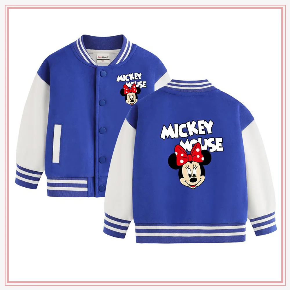 Kawaii Minnie Mouse Baseball Uniform Spring Autumn 2-14Years Anime Disney Sports Jackets Cardigan Coat Children Cartoon Clothes
Kawaii Minnie Mouse Baseball Uniform Spring Autumn 2-14Years Anime Disney Sports Jackets Cardigan Coat Children Cartoon Clothes