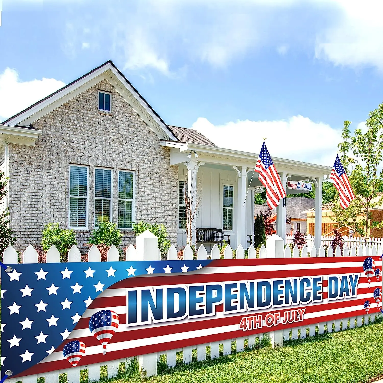 

Happy 4th of July Banner Independence Day Patriotic Party Decoration National Yard Sign Memorial Fourth Supplies Decoration