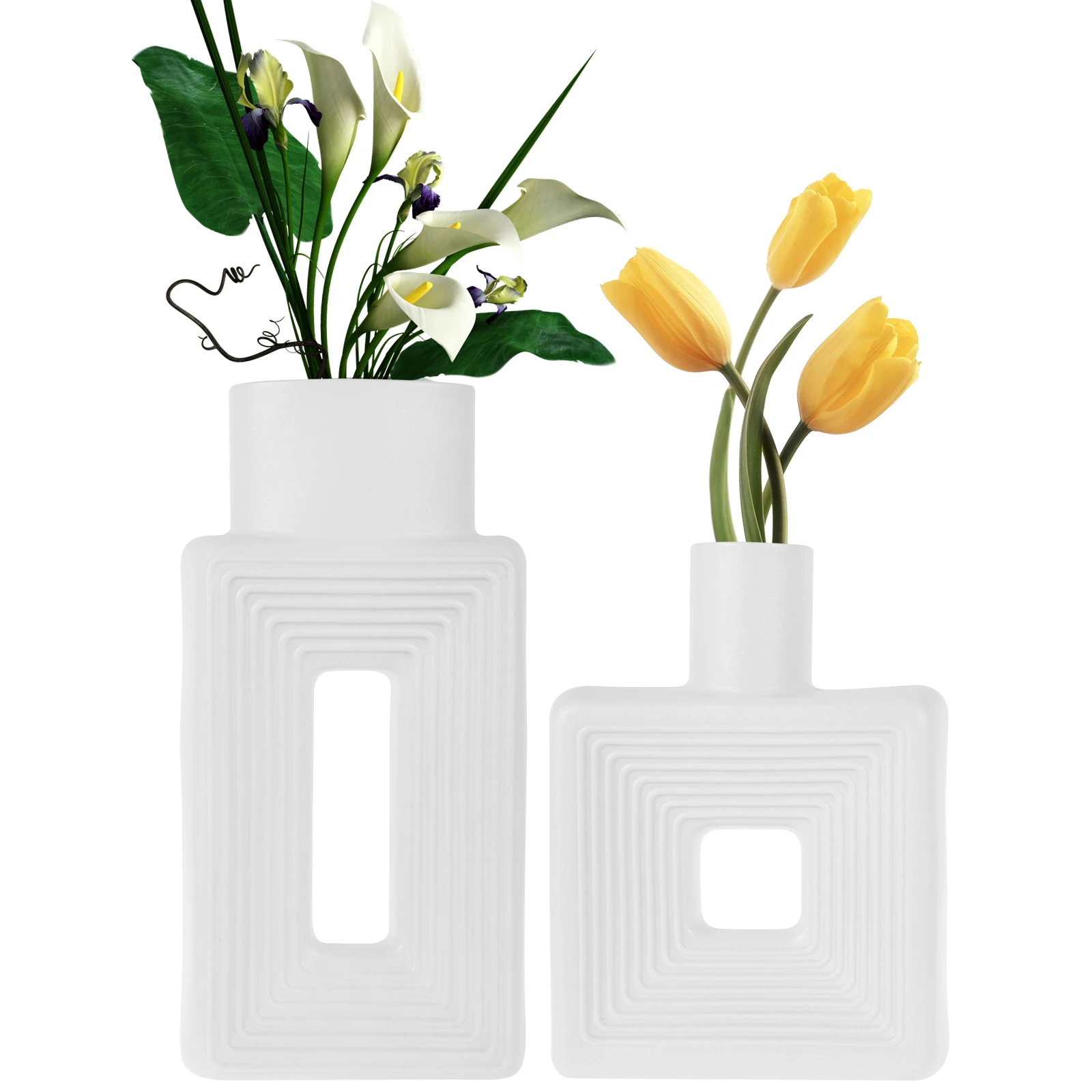 2Pcs Ceramic White Vase Set Rectangle Square Flower Vases Decorative Minimalism Style Flower Vases Modern Home Decorative Vase
2Pcs Ceramic White Vase Set Rectangle Square Flower Vases Decorative Minimalism Style Flower Vases Modern Home Decorative Vase