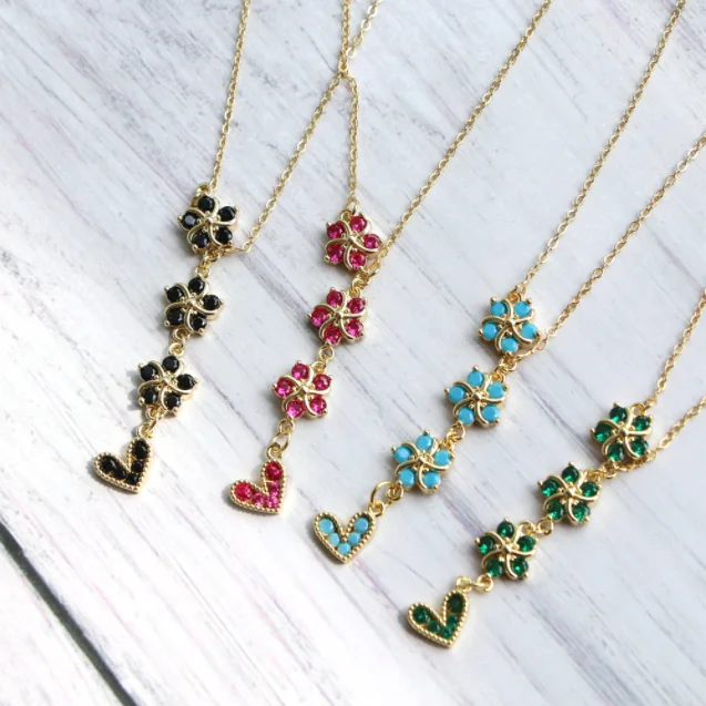 Ladies New INS Necklace Girl DIY Flower Peach Heart Necklace Color Zircon Pendant Necklace To Attend The Banquet Gift 
Ladies New INS Necklace Girl DIY Flower Peach Heart Necklace Color Zircon Pendant Necklace To Attend The Banquet Gift