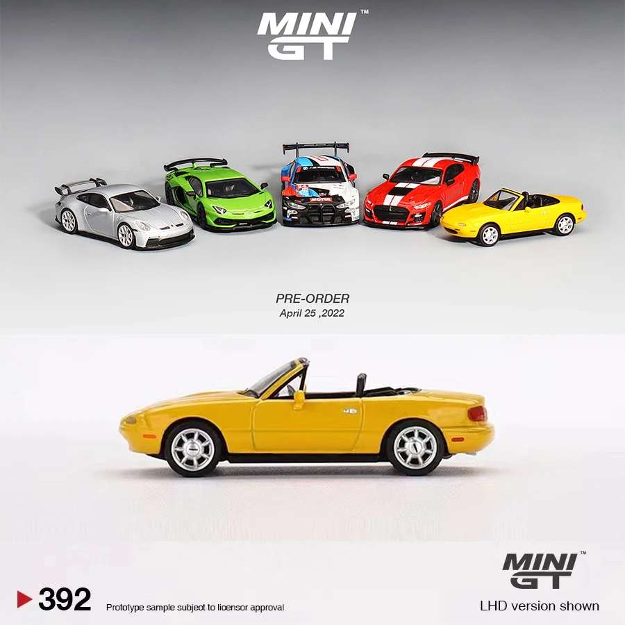 MINI GT 1:64 Model Car Mazda Miata MX-5 (NA) Alloy Die-Cast Vehicle Display-Sunburst Yellow MGT00392-LHD
MINI GT 1:64 Model Car Mazda Miata MX-5 (NA) Alloy Die-Cast Vehicle Display-Sunburst Yellow MGT00392-LHD