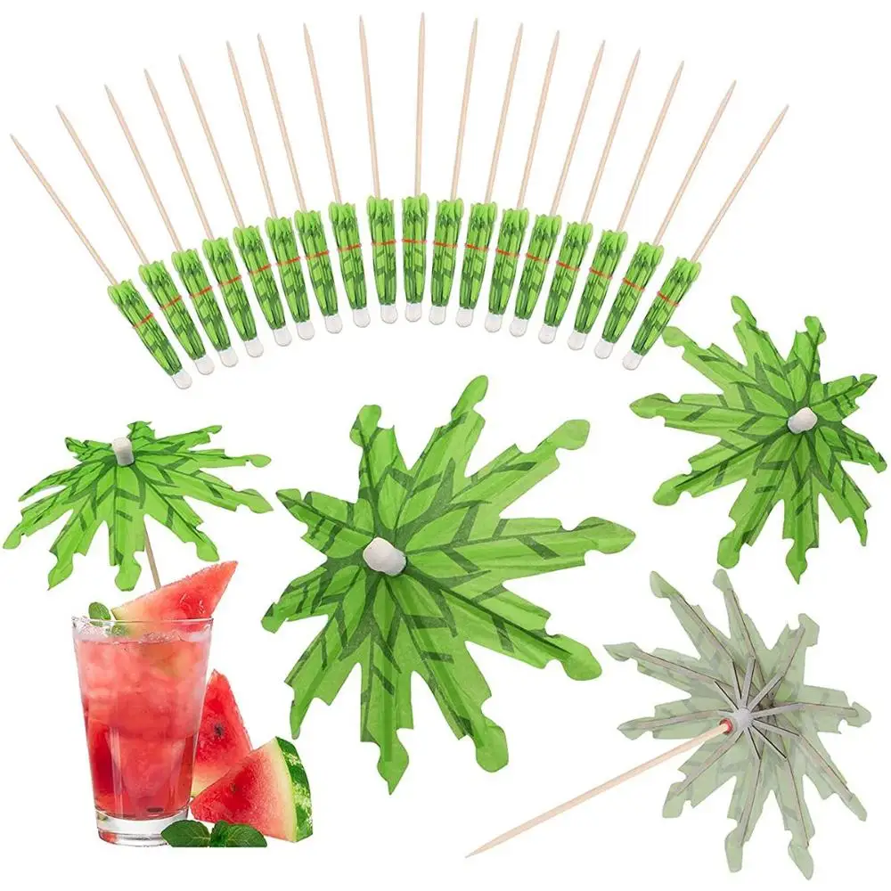 

Party Coconut Palm Tree Eco-friendly Toothpick Disposable Cocktail Skewer Appetizers Picks Fancy Sticks Paper Umbrella