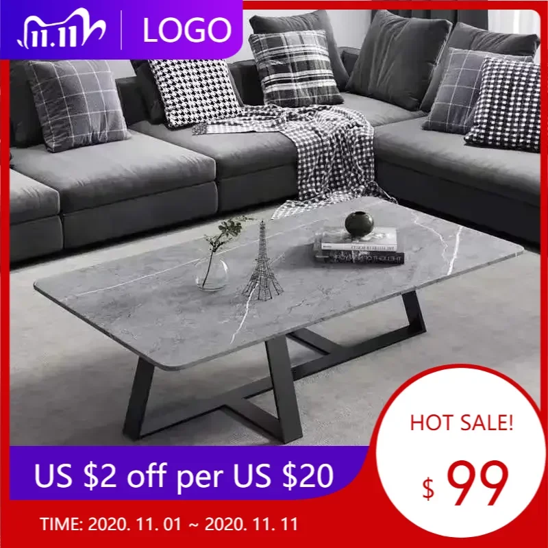 

Уникальный прямоугольный кофейный столик светильник роскошный современный минималистичный большой боковой столик серый гостиная стол вспомогательная мебель для дома