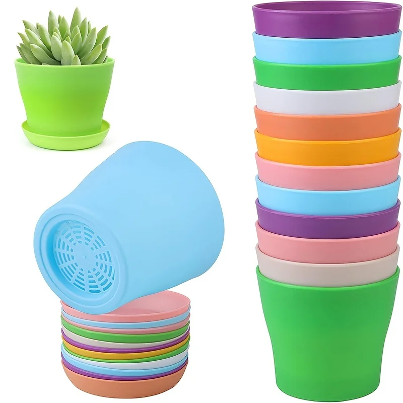 8, Plastic Flower Pots, Multi Color Seedling Nursery Pots, Planter For Succulent Plant, Garden Planting Supplies, Garden Flow
8, Plastic Flower Pots, Multi Color Seedling Nursery Pots, Planter For Succulent Plant, Garden Planting Supplies, Garden Flow