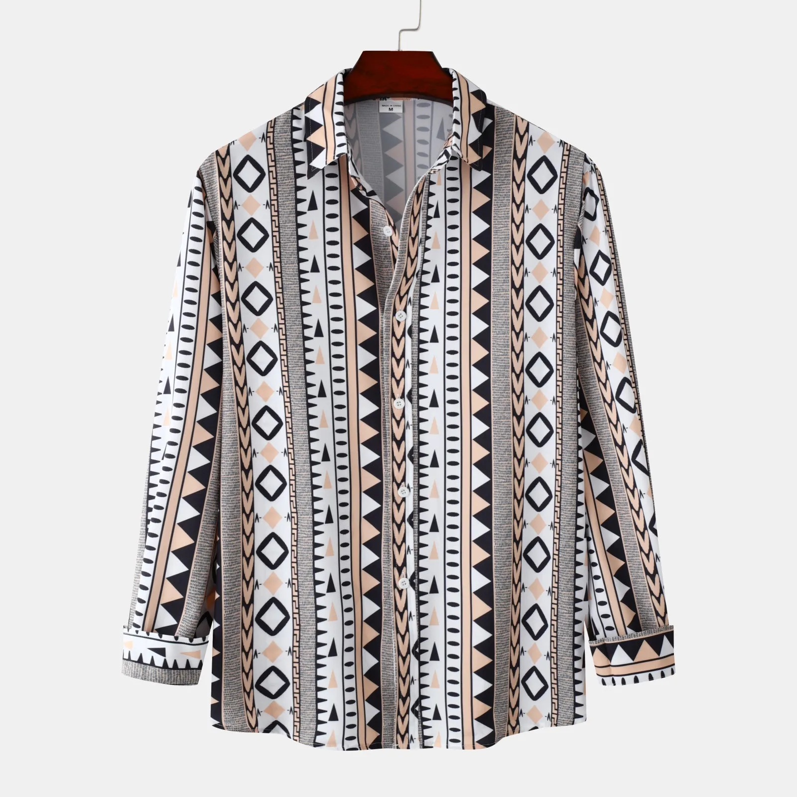 Рубашка мужская с геометрическим принтом, Повседневная Блузка с отложным воротником и длинными рукавами, трико для высоких мужчин, лето-осе...
Рубашка мужская с геометрическим принтом, Повседневная Блузка с отложным воротником и длинными рукавами, трико для высоких мужчин, лето-осе...