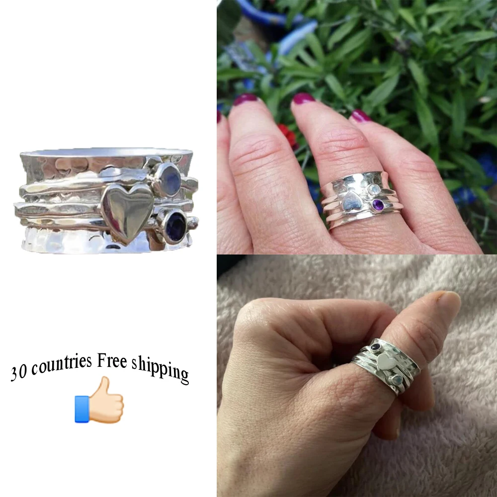 Lover Heart Rotatable Decompression Ring Personalized Inspiration Rings Women Men Finger Jewelry Vintage Fashion Free Shipping
Lover Heart Rotatable Decompression Ring Personalized Inspiration Rings Women Men Finger Jewelry Vintage Fashion Free Shipping