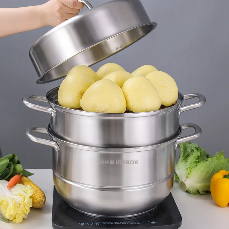 304 Household Stainless Steel Thickened 32/28cm Small Steamed Stuffed Bun Steamer Three-Layer Steaming Boiling Stewing Pot
304 Household Stainless Steel Thickened 32/28cm Small Steamed Stuffed Bun Steamer Three-Layer Steaming Boiling Stewing Pot