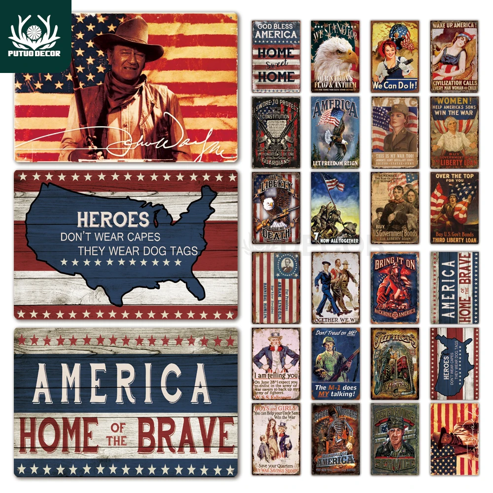 Putuo Decor USA Tin Sign Plaque Metal Vintage American Style Wall Art Poster for Man Cave Bar Pub Club Decorative Iron Painting
Putuo Decor USA Tin Sign Plaque Metal Vintage American Style Wall Art Poster for Man Cave Bar Pub Club Decorative Iron Painting