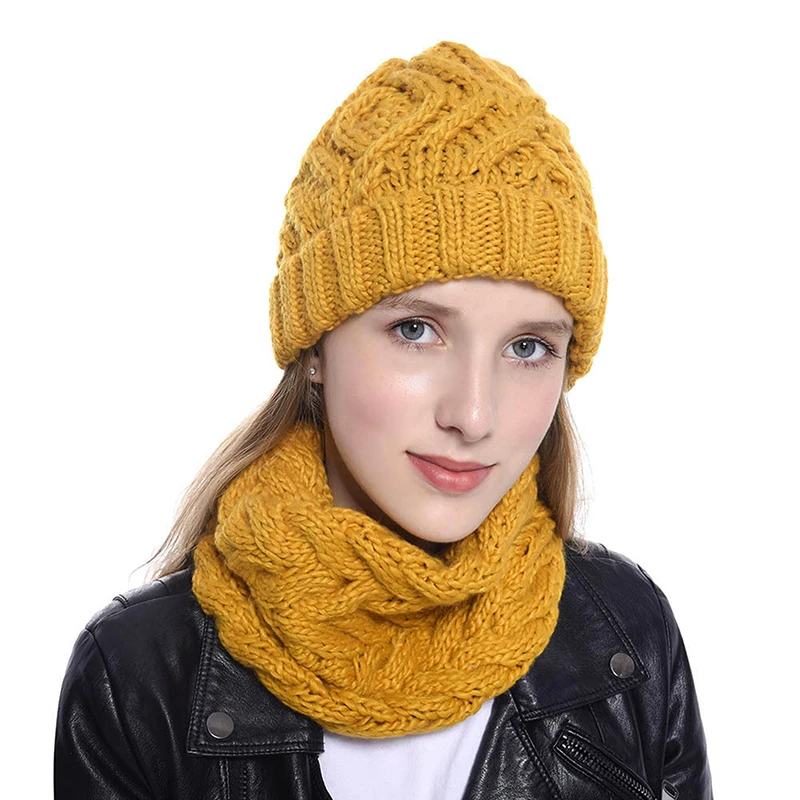 Winter Knitted Beanies Hats Women Thick Warm Beanie Skullies Hat Female Knit Bonnet Beanie Caps Outdoor Riding Sets
Winter Knitted Beanies Hats Women Thick Warm Beanie Skullies Hat Female Knit Bonnet Beanie Caps Outdoor Riding Sets