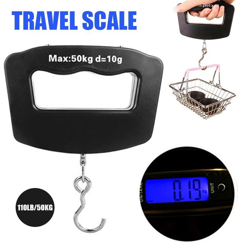 1 Pc 110lb/50kg Travel LCD Digital Hanging Luggage Scale Electronic Balance Pocket Suitcase Travel Weighing Scale with Hook
1 Pc 110lb/50kg Travel LCD Digital Hanging Luggage Scale Electronic Balance Pocket Suitcase Travel Weighing Scale with Hook