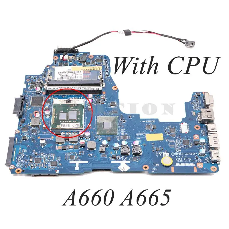 FOR TOSHIBA Satellite A660 A665 PC Motherboard HM55 UMA DDR3 With CPU NWQAA LA-6061P K000104270 K000104250
FOR TOSHIBA Satellite A660 A665 PC Motherboard HM55 UMA DDR3 With CPU NWQAA LA-6061P K000104270 K000104250