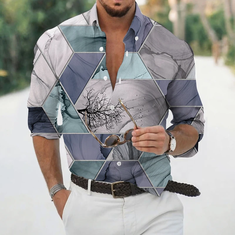 Spring Autumn Men's Shirts Geometric Digital Printing Lapel Long Sleeve Loose Hawaiian Casual Shirt S-4XL
Spring Autumn Men's Shirts Geometric Digital Printing Lapel Long Sleeve Loose Hawaiian Casual Shirt S-4XL