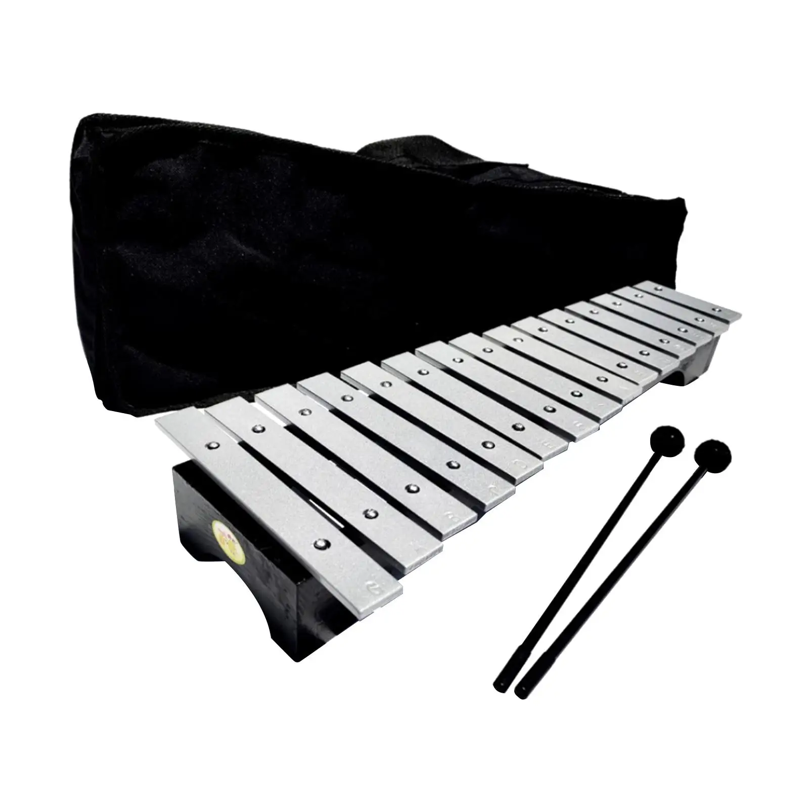 

15 Note Metal Xylophone with Carry Case and Mallets Music Instrument Toy Glockenspiel Xylophone for Birthday Gift Kids Beginner