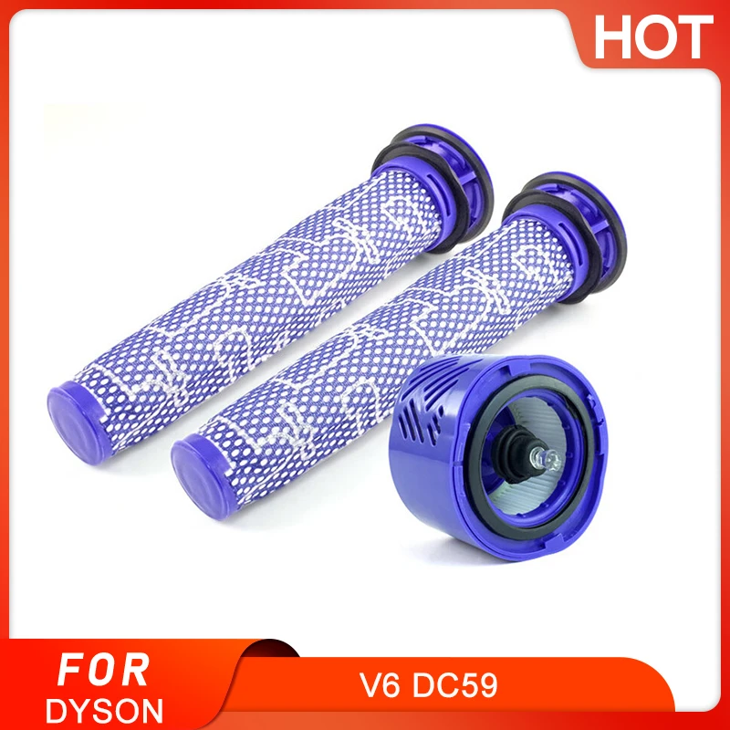 3pcs/set Pre & Post-Motor HEPA Filter Kit for Dyson V6 DC59 Vacuum Cleaner Parts fit part DY-96674101 & DY-96566101
3pcs/set Pre & Post-Motor HEPA Filter Kit for Dyson V6 DC59 Vacuum Cleaner Parts fit part DY-96674101 & DY-96566101