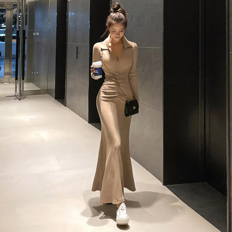 New Women Long Dresses Office Vintage Dress Slim Simple V-Neck Bottoming Casual Party Sexy Long Sleeve
New Women Long Dresses Office Vintage Dress Slim Simple V-Neck Bottoming Casual Party Sexy Long Sleeve