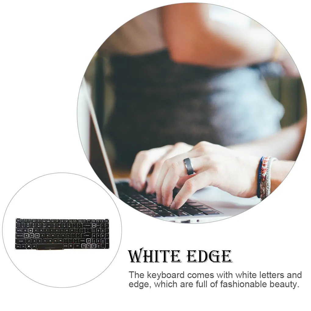 Laptop Colorful Backlit Keyboard White Edge Input Apparatus Black Key Board Keypads Replacement for Acer Nitro AN515-57
Laptop Colorful Backlit Keyboard White Edge Input Apparatus Black Key Board Keypads Replacement for Acer Nitro AN515-57