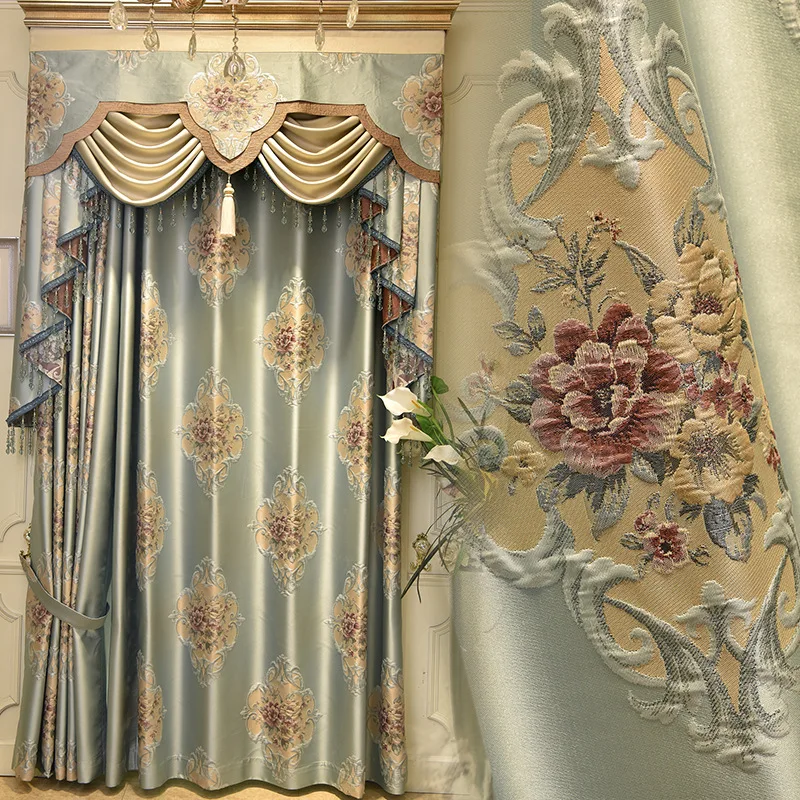 Curtains for Living Dining Room Bedroom Simple European American High-precision Embossed Jacquard Fabric High-end Villa Windows
Curtains for Living Dining Room Bedroom Simple European American High-precision Embossed Jacquard Fabric High-end Villa Windows
