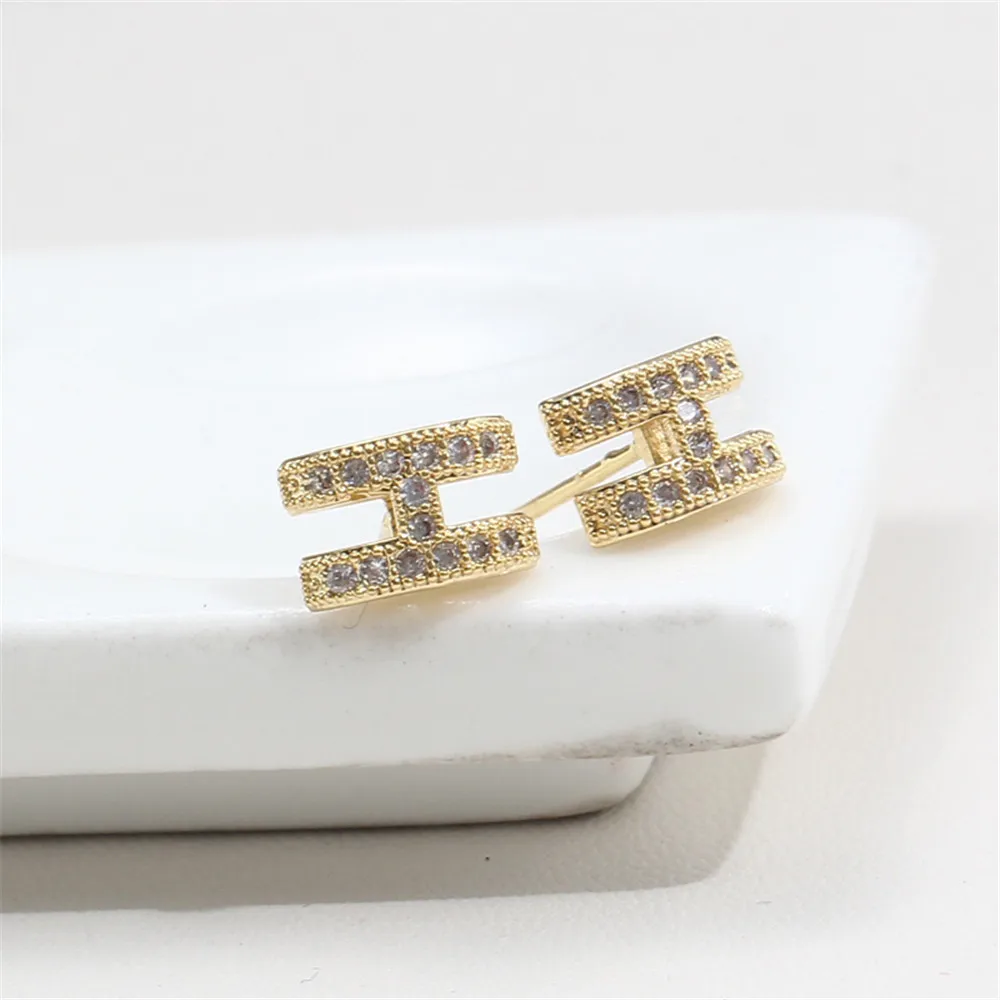 real gold K gold craft H-shaped letter ear nail bottom earpin 925 silver pearl DIY accessories
real gold K gold craft H-shaped letter ear nail bottom earpin 925 silver pearl DIY accessories